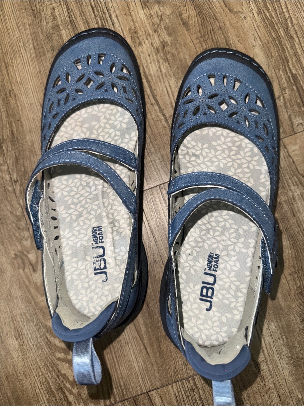 JBU Girls Blue Mary Jane Sandals with Cutout Design